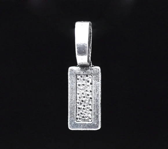 

DoreenBeads Zinc metal alloy Bails Beads Rectangle Antique Silver Spot Pattern 26mm(1") x 8mm( 3/8"), 7 PCs