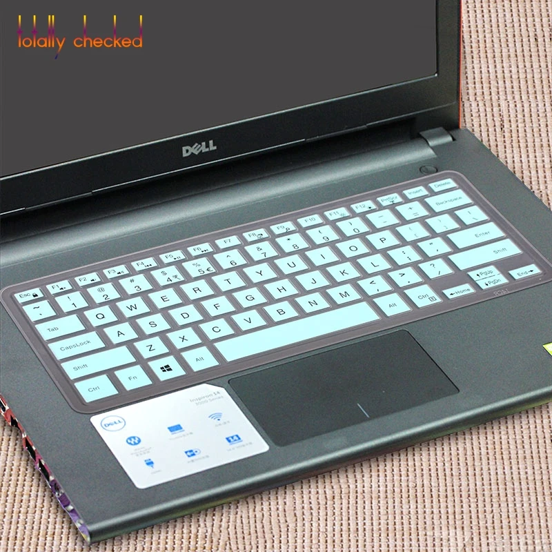 15 дюймов Силиконовая клавиатура для ноутбука Обложка кожи протектор для Dell широта 14 3460 3470 3480 3450 15,6 дюймов ноутбук - Цвет: whiteblue