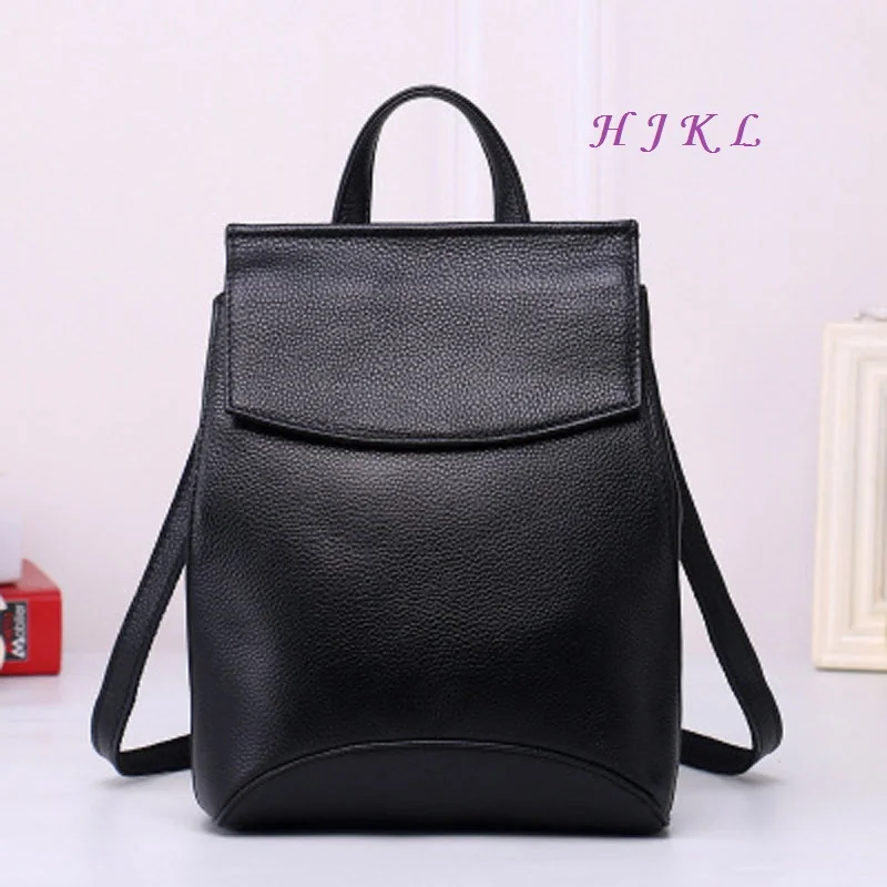 

2019 spring new geninus leather ladies shoulder bag Korean fashion simple tide head layer leather travel backpack