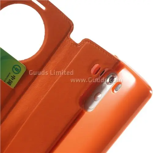 Roar Korea Noble Quick Circle Leather Flip Cover for LG G3 D850 D855 LS990 - Orange