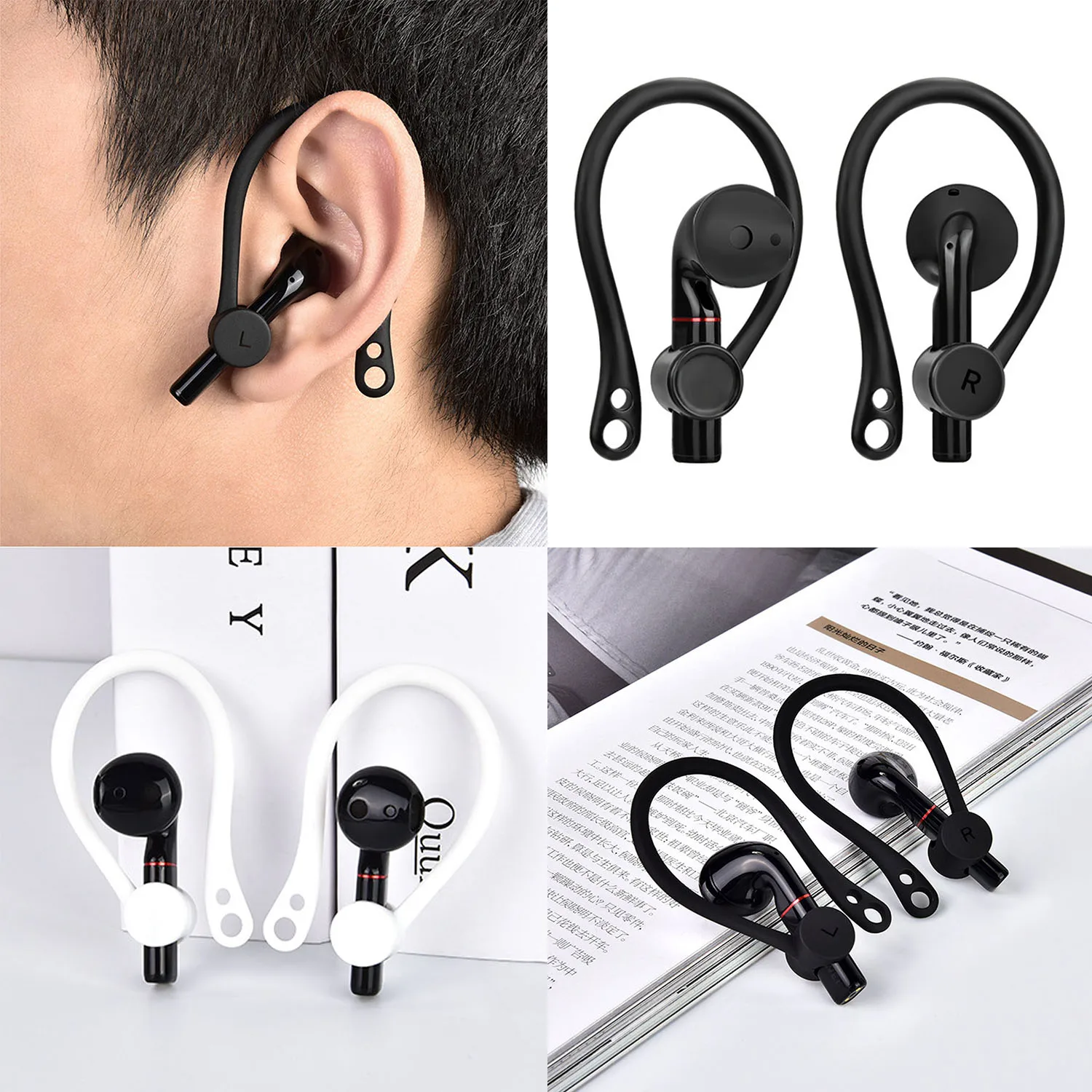 

Vococal 1 Pair Wireless Earphone Silicone Sports Anti-lost Ear Hook Earhooks Protective Accessories for Freebuds 2 FlyPods Pro