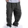 MFERLIER Loose Spring Summer Cargo Pants Men 5XL 6XL 7XL Plus Size Pants 4 Colors 4