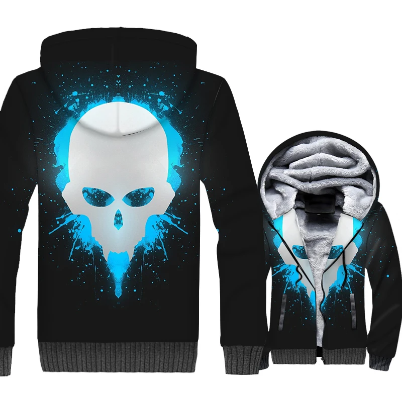 

Game Sukll 3D Print Hoodie Men Hip Hop Hooded Sweatshirt Winter Thick Fleece Warm Zip up Coat Sweatshirt Jacket Brand Clothing