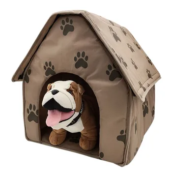 

1PCS Warm Cat Bed Dog House Foldable Soft Feet Printed Pet Dog Puppy Cat Kitten Cloth Bed Kennel Warm House For Winter Wholesale