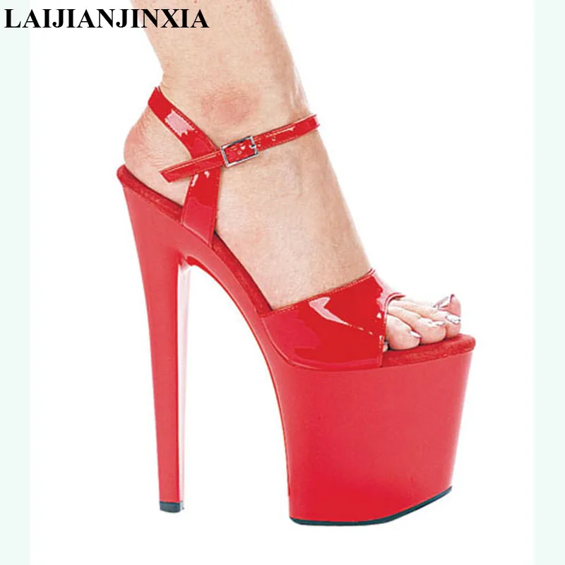 

LAIJIANJINXIA New Brand Nightclub Women's Shoes Unique Temperament Lady Shoes Sexy Shows Modern Sandals 20 CM High Heel Sandals