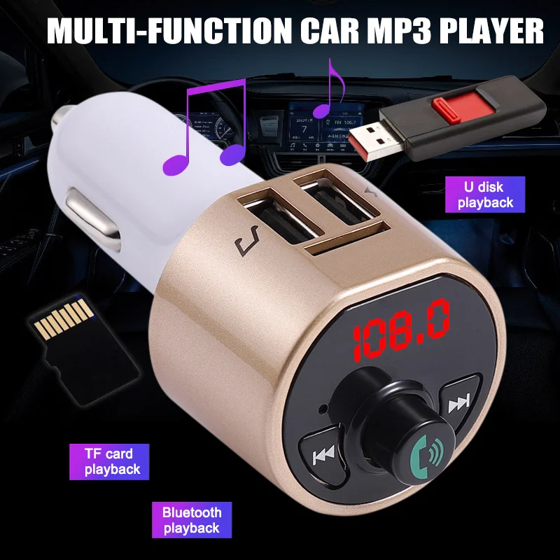FM передатчик Bluetooth Handsfree Car Kit многофункциональный MP3 плеер с двойным USB зарядным