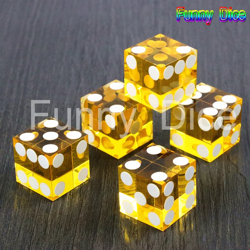 Yellow Casino Craps Dice 19mm Grade 1pc Razor Edge Stick,Translucent