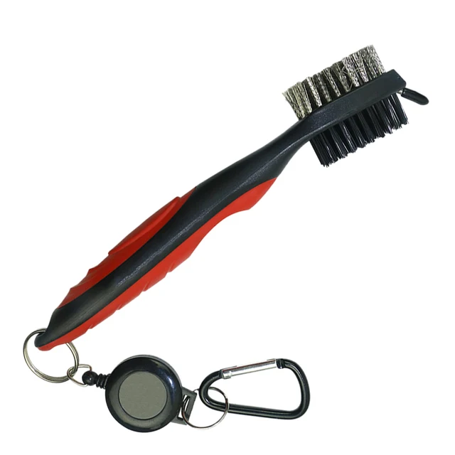 Golf Club Brush Groove Cleaner Dual Sided Nylon & Steel Cleaning Golf