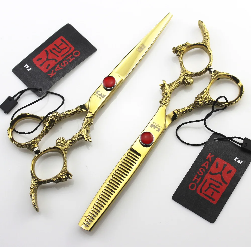 Free shipping 2pcs/set 6.0 inch KASHO strange golden dragon handle