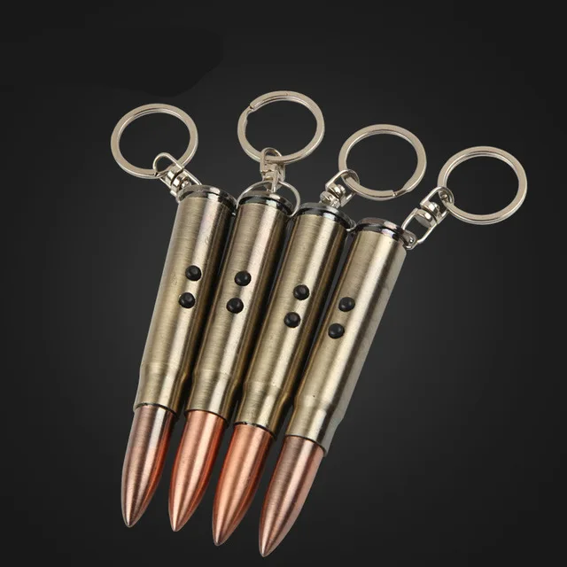 Outdoor Self-defense Flashlight Bullet Shaped Tactical Pen Tactical Pen Multifunctional Survival EDC Light+Ballpoint+Keychain