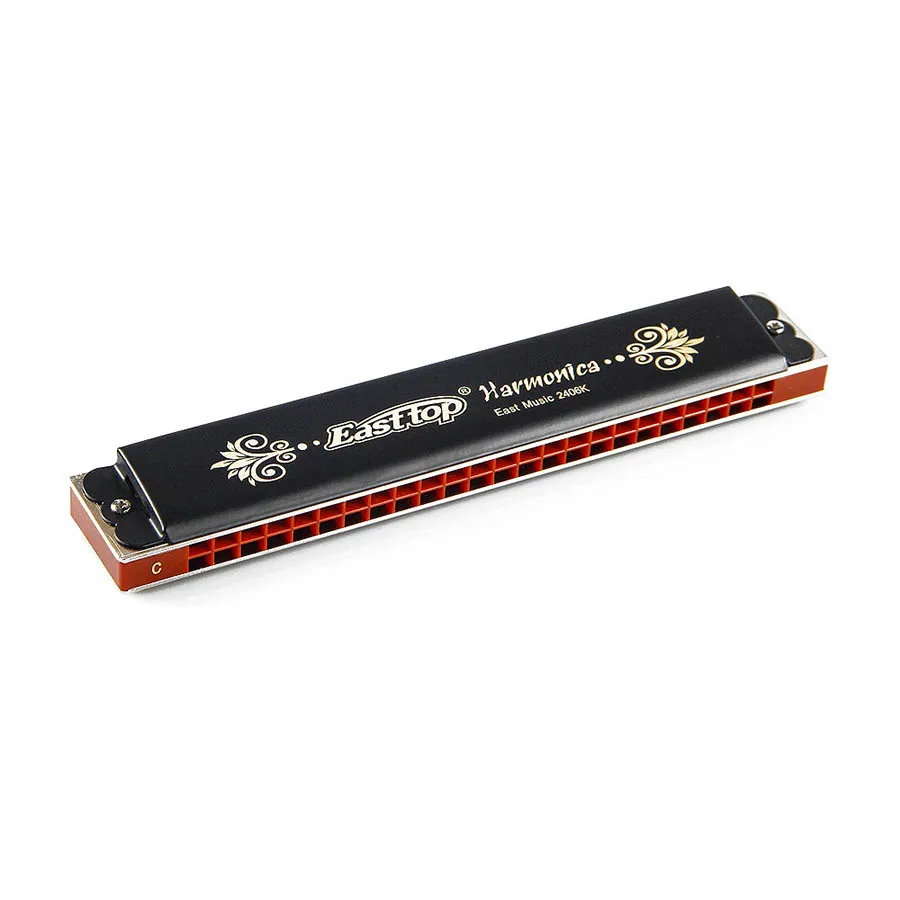

EASTTOP new tremolo T2406K 24holes harmonica,tremolo harmonica, mouth organ, black paint