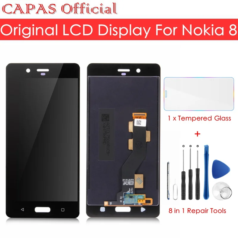 Оригинальный ЖК дисплей для Nokia 8 сенсорный экран панель дигитайзер стеклянная