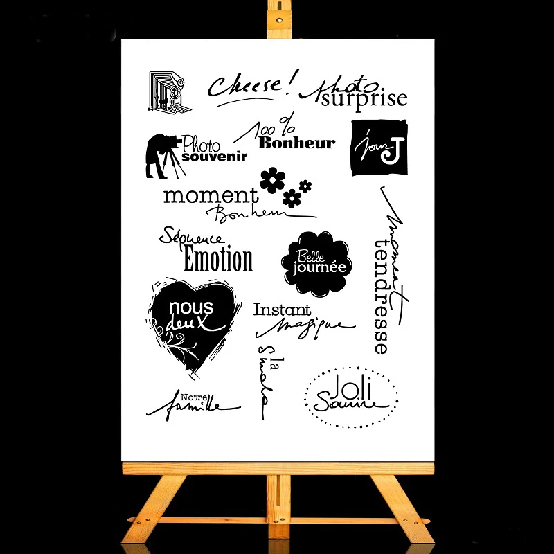 

FeLicearts French Language Series Clear Stamps/Seal For DIY Scrapbooking Decorative Card Making Craft Fun Decoration Supplies