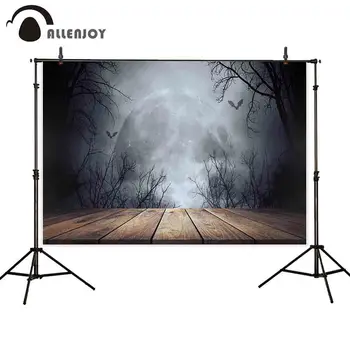 

Allenjoy photophone background dark night wooden moon bat black tree outdoor Halloween wallpapers photo backdrop photography