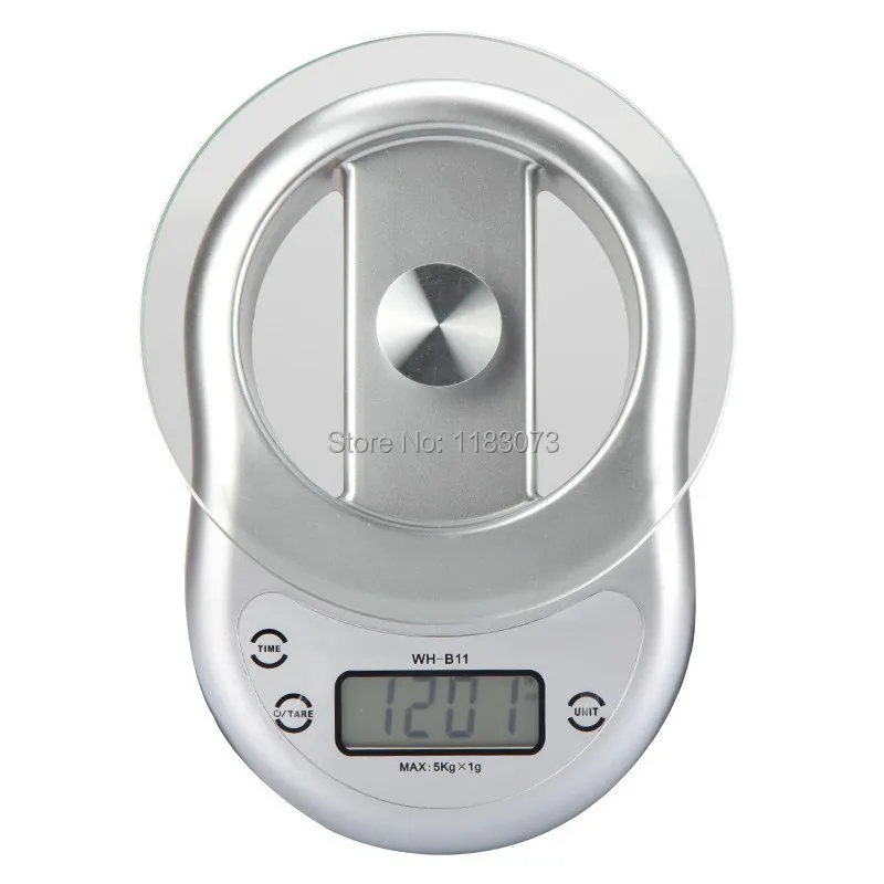 5KG 1g Electronic Kitchen Scale with Clock Countdown Alarm Function 5000g Digital Scales