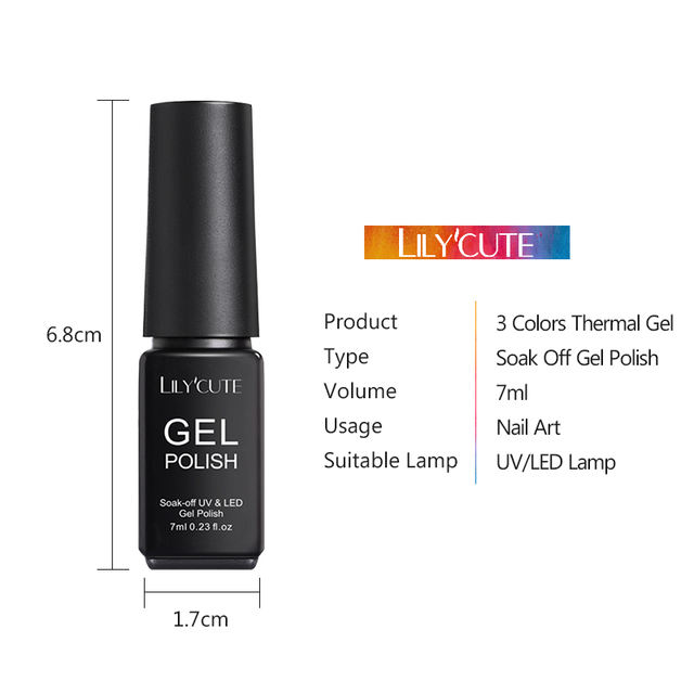 LILYCUTE 7ml Colorful Temperature Color Changing UV Gel