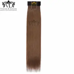 VL светло-коричневый Волосы remy расширения прямых человеческих волос цельнокроеное платье салон профессиональной утка бесплатная доставка