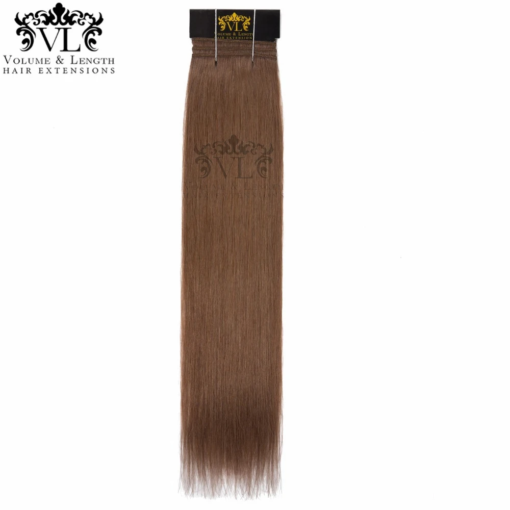 

VL Light Brown Remy Hair Extensions Straight Human Hair 1 Piece Salon Professional Weft Free Shipping #8 Weave Salon Bundles