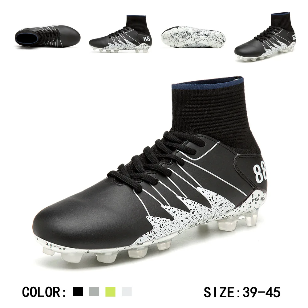 

Hot Sale Mens Soccer Cleats High Ankle Football Shoes Long Spikes Outdoor Soccer Traing Boots For Men Women Soccer Shoes Child