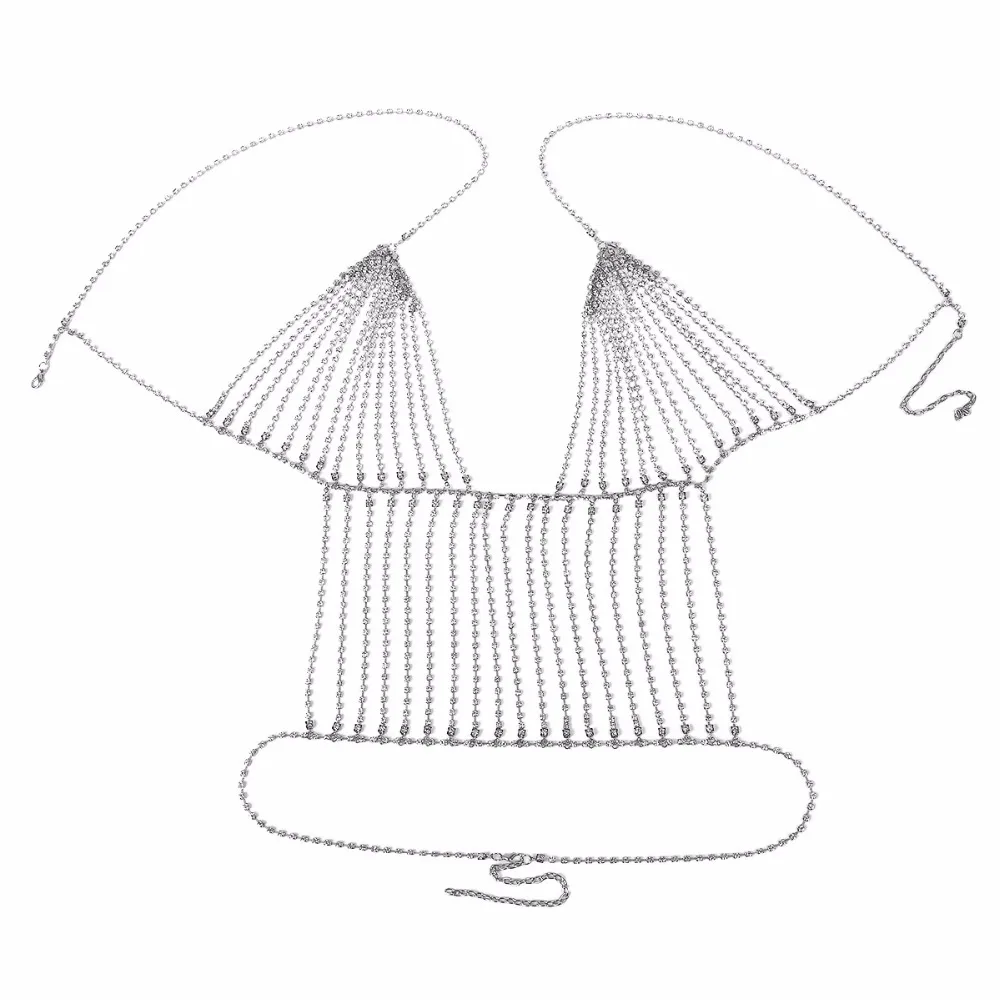 Новая Сексуальная Серебряная Золотая цепочка для тела со стразами для женщин талия на цепочке с длинными кисточками пляжные вечерние праздничные украшения для тела