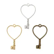 Low Cost 10Pcs Heart Key Pendant Press Flower UV Resin Blank Frame Bezel Jewelry Making Best Offers