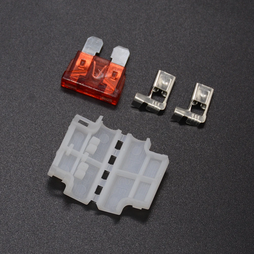 10sets Auto Standard Middle Fuse Holder + Car Boat Truck ATC/ATO Blade Fuse 3A 5A 10A 15A 20A 25A 30A 35A 40A