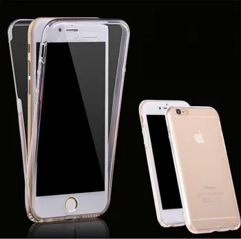 

Ultra Thin 2 in 1 Soft Clear TPU Cover 360 degree full coverage Case For iPhone X 8 7 6 6s plus Samsung 1000pcs/lot