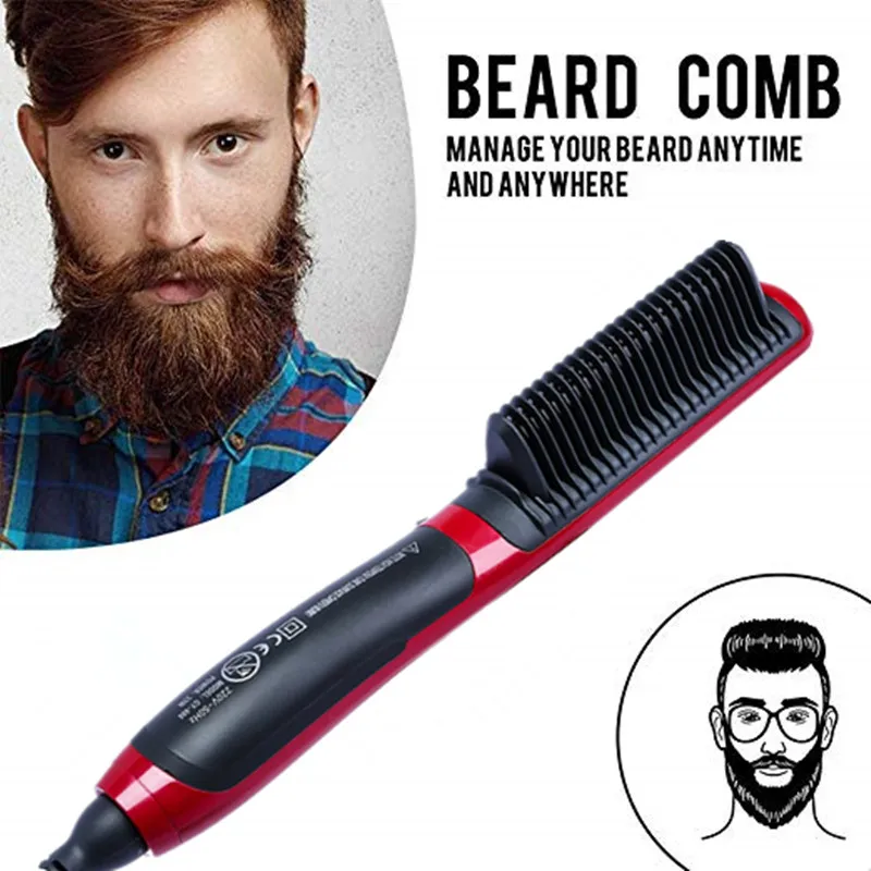 Professionale Degli Uomini di Rapida Barba Raddrizzatore Styler Pettine Multifunzionale Arricciatura Dei Capelli Bigodino Mostra Cap Strumento Elettrico Dei Capelli Styler