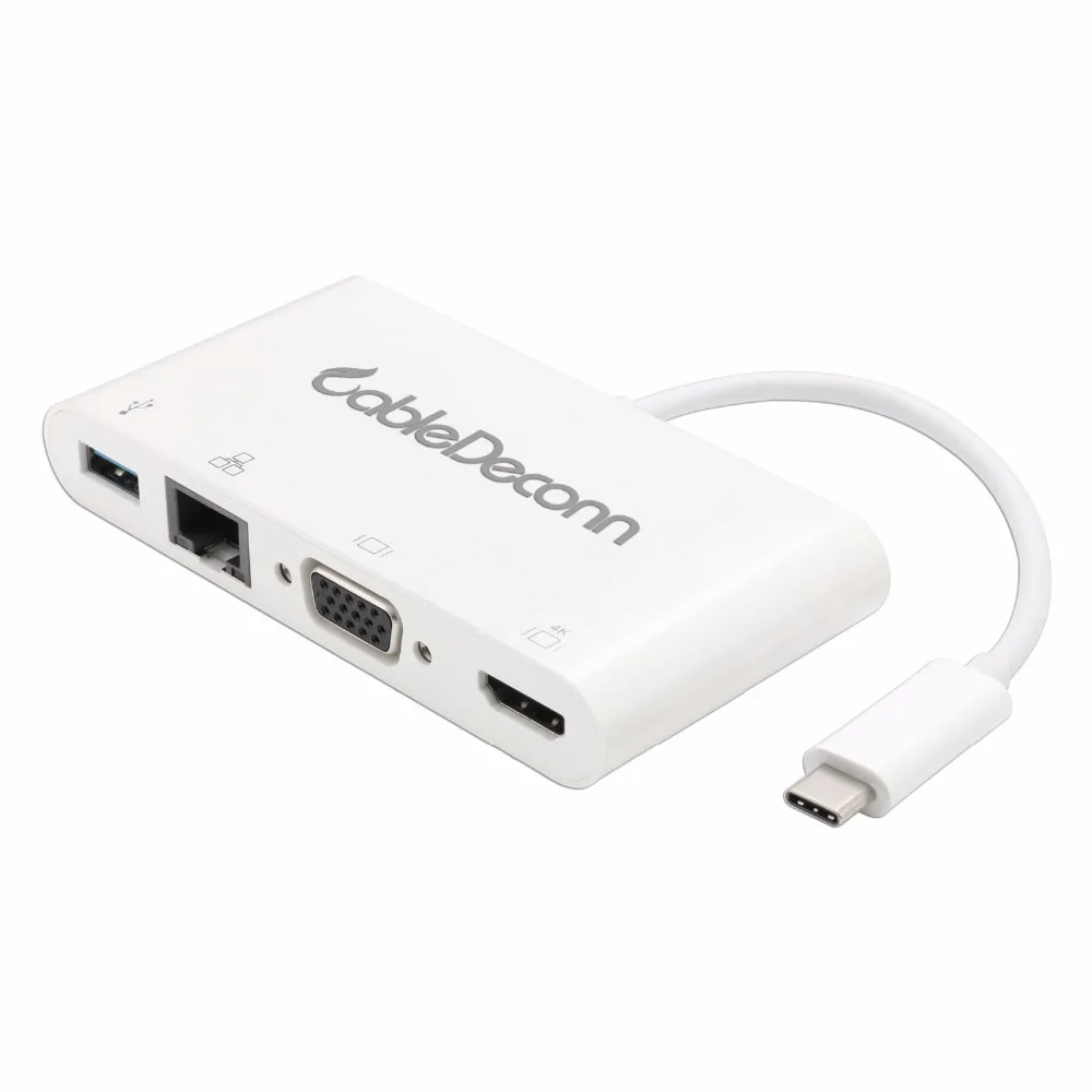 USB C hub Estación de muelle de usb3.1 tipo C a ethernet RJ45 hdmi vga cable convertidor adaptador para Macbook lenovo SamsungS8 - 2