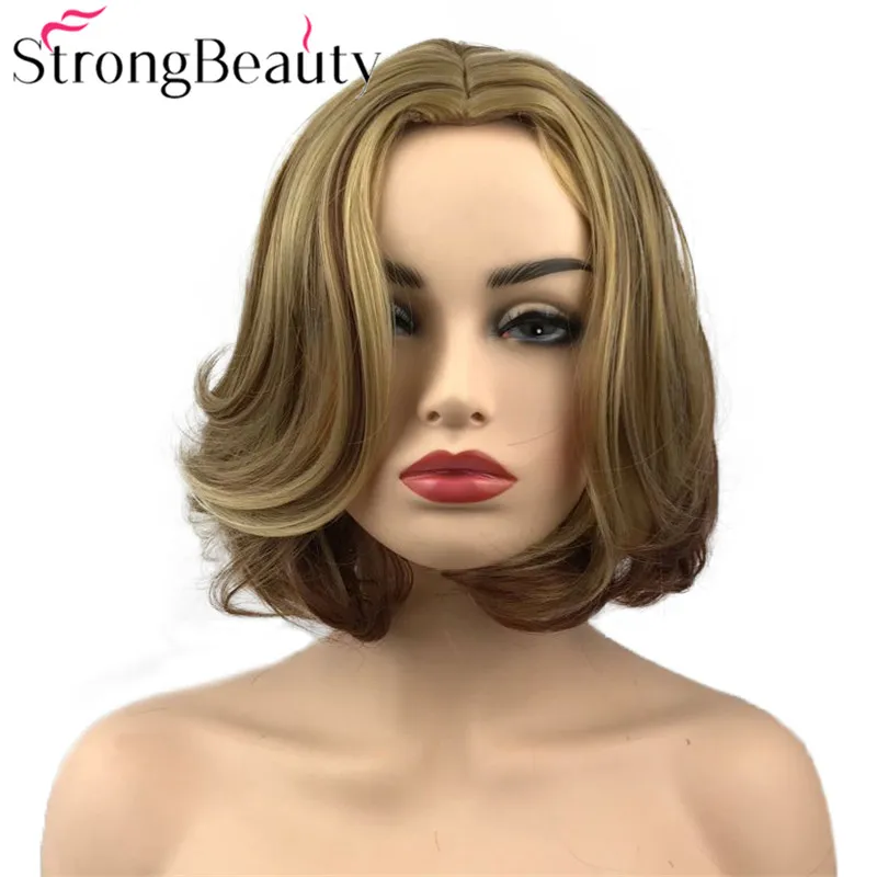 StrongBeauty короткие парики тела волнистый синтетический парик женщин леди Hiar Жаростойкие волосы