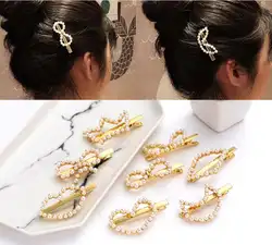 Новые корейские женские жемчужные заколки для волос Дамский Филиал дизайн заколка геометрические заколки для волос Принадлежности для