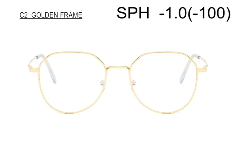 Очки SWOKENCE для близорукости SPH от 0 до 6,0 для женщин и мужчин, очки для близоруких с диоптрий готовой продукции F153 - Цвет оправы: GOLDEN (-1.0)