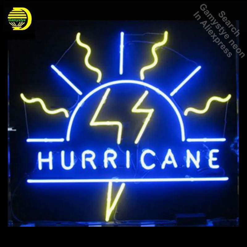 Hurricane Neon Sign Flash Decorate windows GLASS Tube display Handcraft Restaurant Light Signs custom personalized neon lamp | Лампы и
