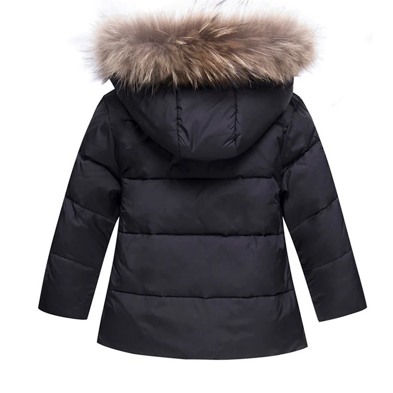 Зимние теплые комплекты одежды для маленьких девочек лыжные костюмы для девочек Детская верхняя одежда пуховое пальто с мехом, куртки+ брюки/комбинезон