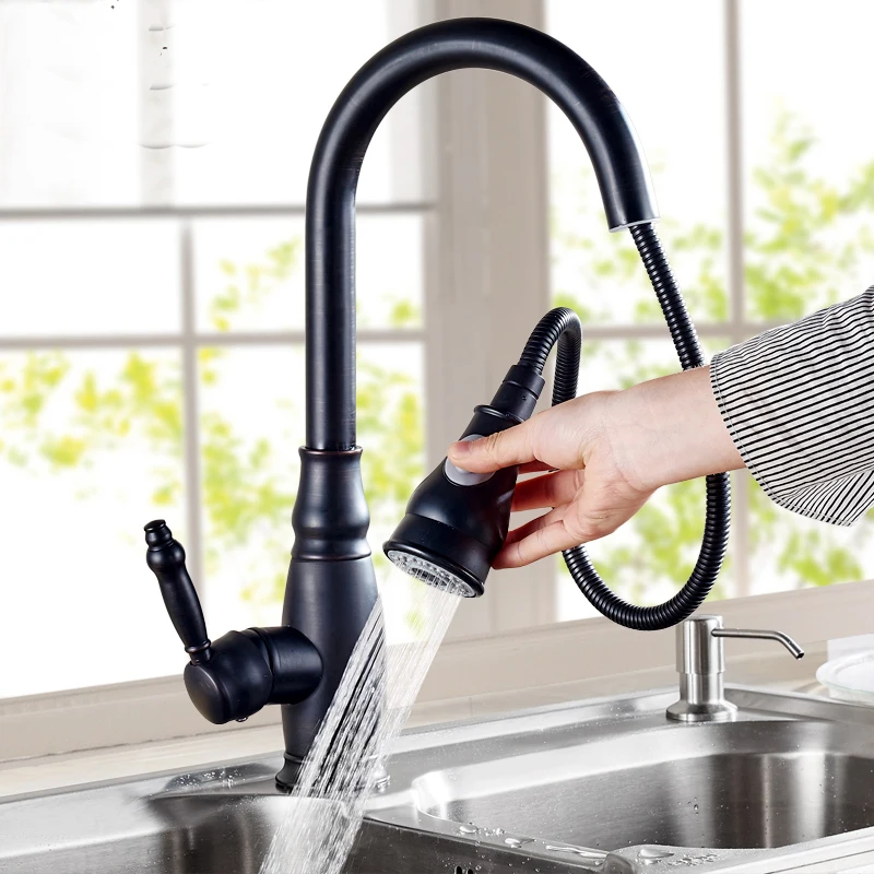 

Antique kitchen faucet cold sink faucet sink faucet dark copper stretch pull bibcock