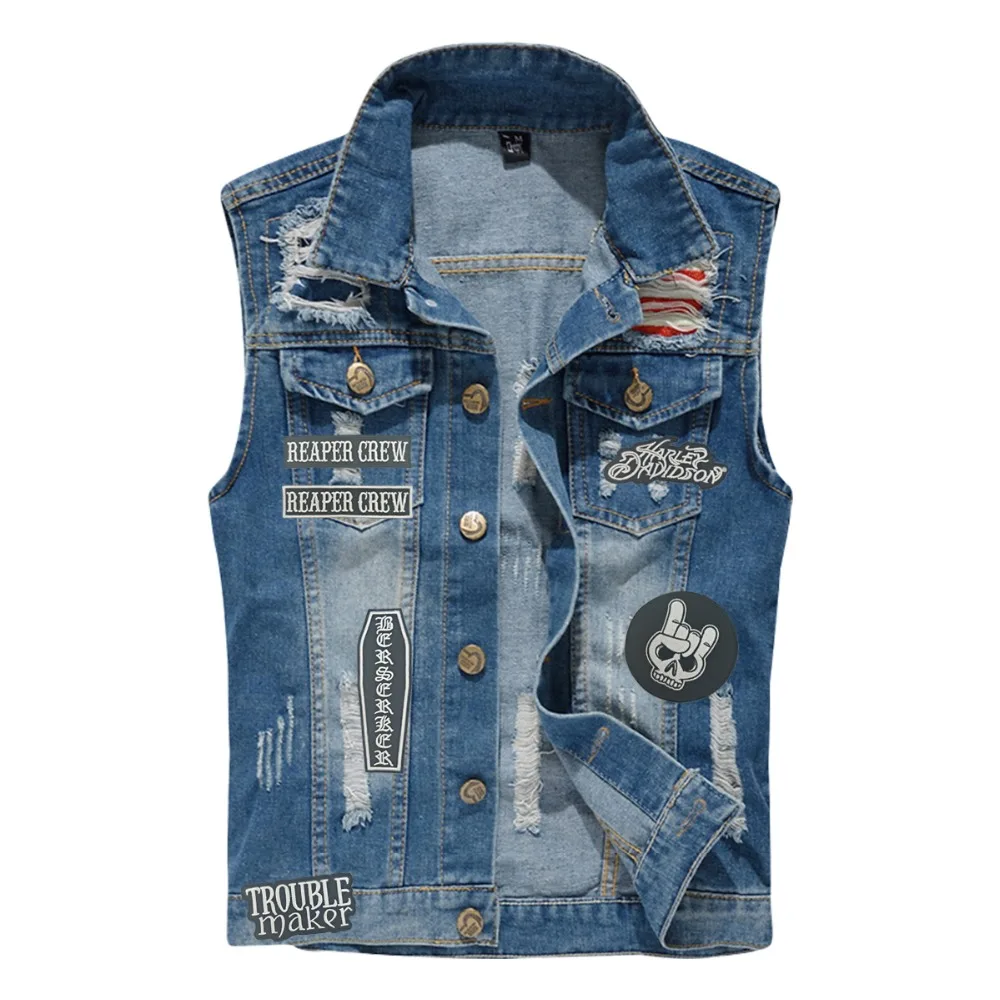 G0379 (5)Name Tag REAPER CREW Motorcycle Biker Embroidered Iron On Patch For Jacket Sew On Patch For Rider Vest Free Shipping Wholesale