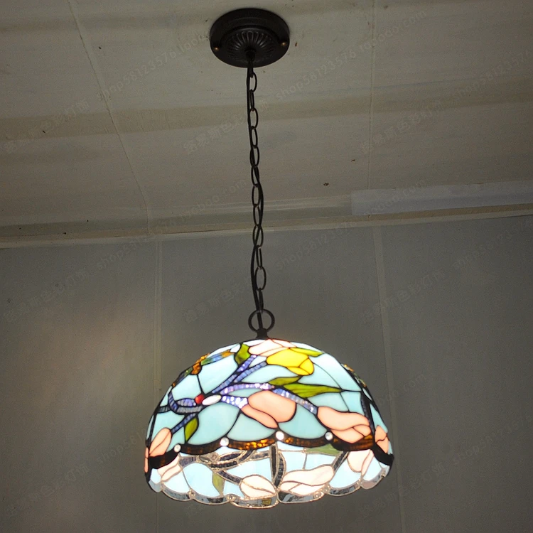 Американская Загородная люстра Tiffanylamps для ресторана цветная глазурованная