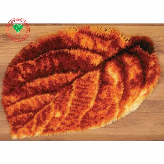 Leaf Рукоделие крюк с Защелкой ковер комплекты DIY Неоконченная Крючком Пряжи Мат Защелки Крюк Ковер Комплект Стежка темы Лоскутное ковер