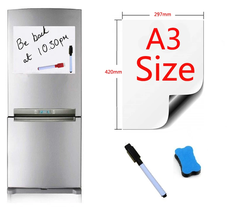 A3 Размеры 297x420mm магнитные доски магниты на холодильник презентации Панели дома Кухня сообщение Панели записи Стикеры 1Pen1eraser