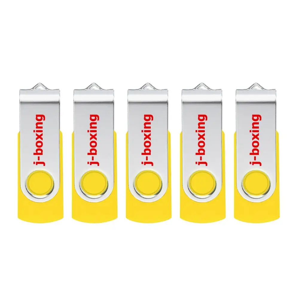

J-boxing USB Flash Drives 1GB 2GB Thumb Drive 4GB 8GB Metal Swivel Pendrive 16GB 32GB USB 2.0 Memory Stick 5PCS/Lot Yellow