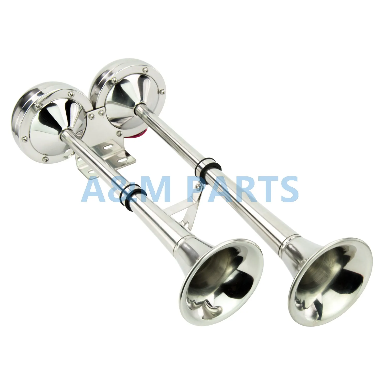 Marine Dual Trumpet Horn Boat Stainless Steel Electric Horn 18 1/2 inch