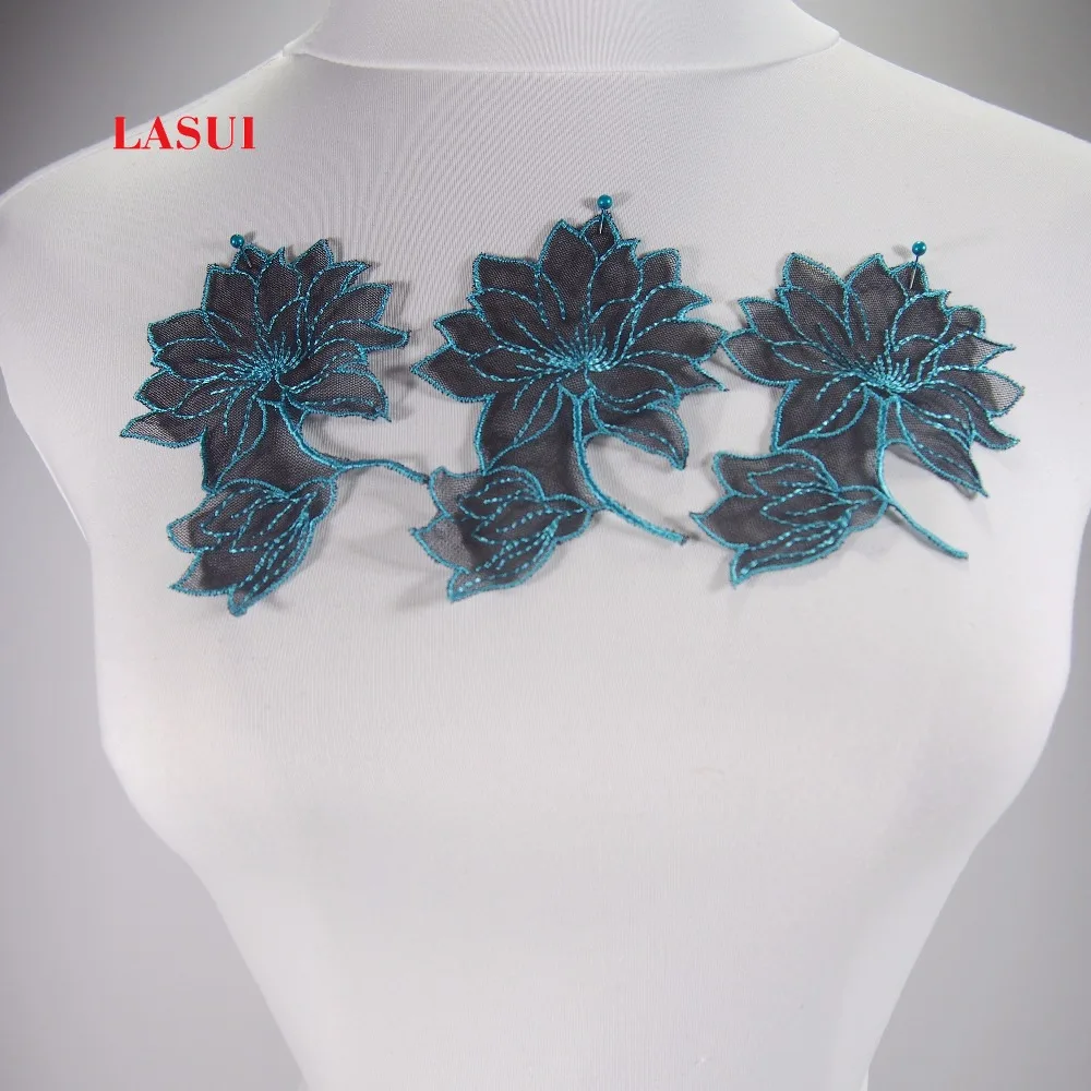LASUI unique product 10 Pieces =1 bag Exquisite Blue Embroidered mesh lace applique patch sew -on 0230 | Дом и сад