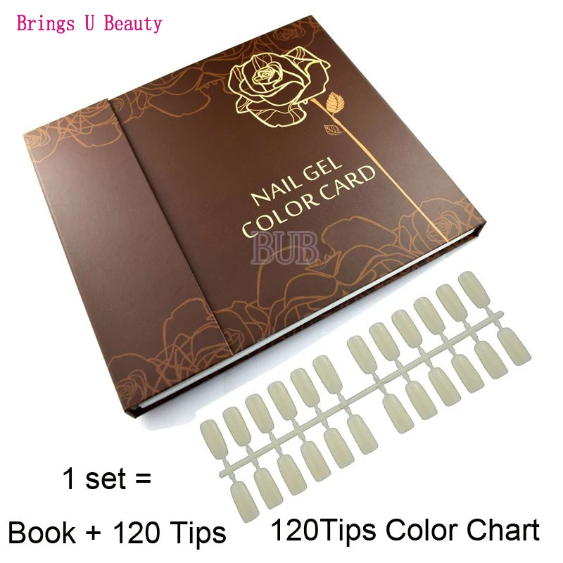 

1pc Professional 120 Colors Nail Gel Polish Display Card Book Color Board Chart with Tips Flower Pattern Nail Art Salon Set