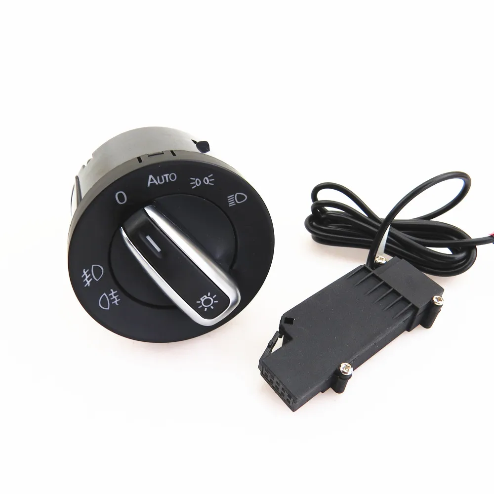 

COSTLYSEED 5ND 941 431 B Chrome plating Headlight Switch Fog Head Light Lamp Knob For Golf MK5 MK6 Passat Touran