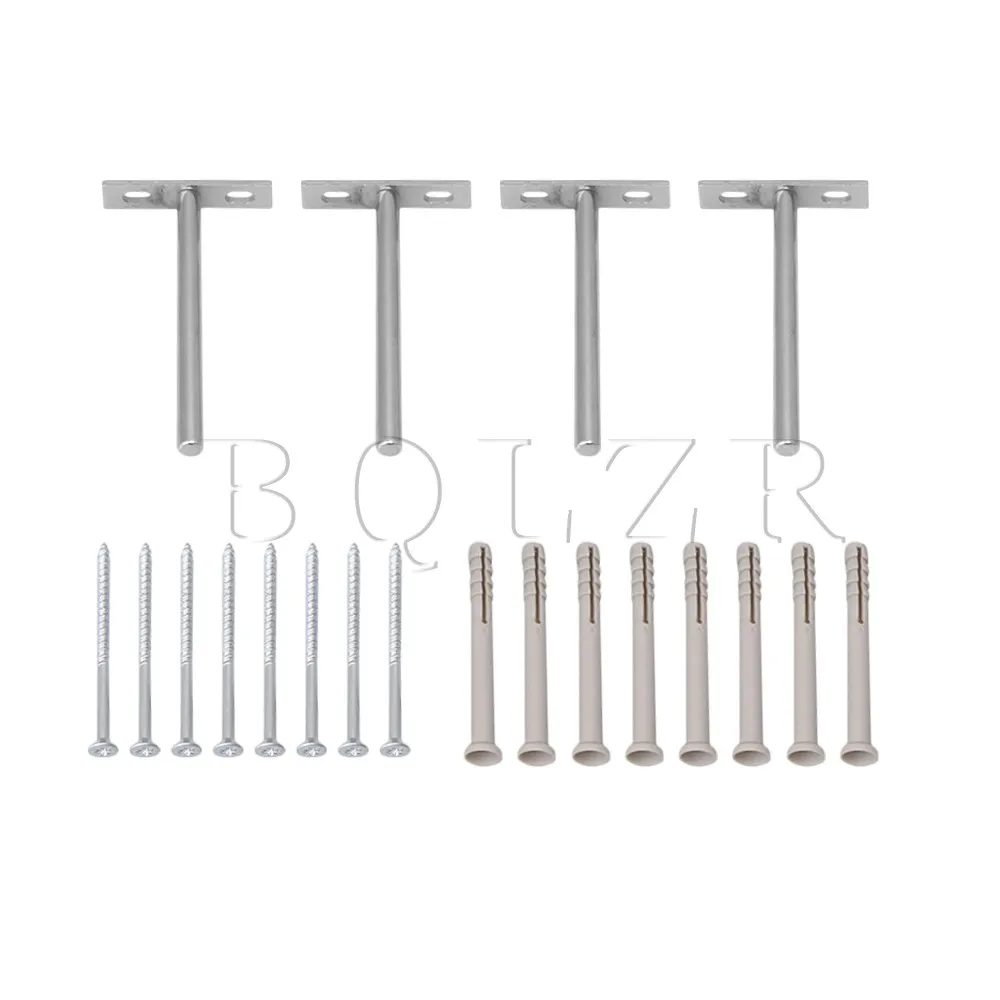 

BQLZR 5" Home Use Steel Adjustable DIY Wood Shelf Floating Support Brackets Concealed Mount Pack of 4
