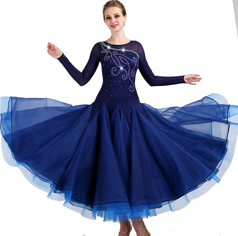 New Latin Ballroom Competitio​n Dance Dress Modern Waltz Tango Standard Dress#F520 Red Turquoise