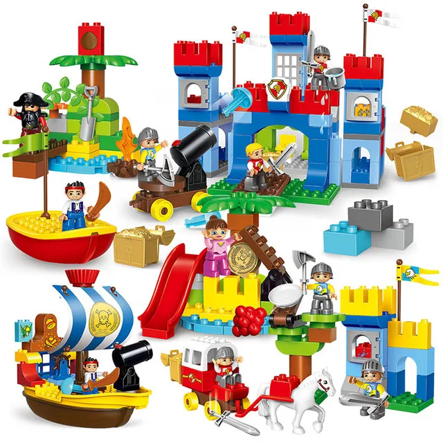 Skup Tanie Zamek Wojny Pirate Story Zestaw Duże Klocki Diy Montażu