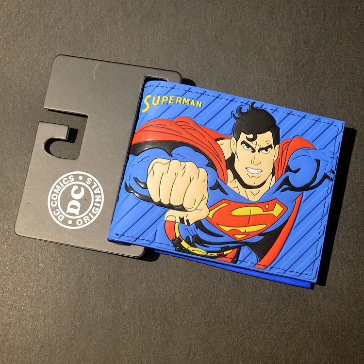 Комиксы DC Marvel Мстители мультфильм бумажник Бэтмен флэш Супермен железный человек 3D кошелек логотип кредитный держатель для карт мужской кошелек