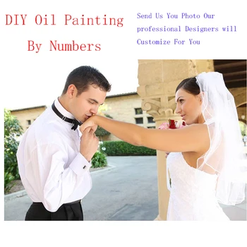 

Customize HQ Wedding Family Pet Photos Painting By Numbers Portrait Custom Art Digital Coloring By Numbers On Canvas With Frame