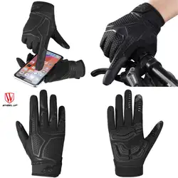1 пара, велосипедные перчатки, полный палец, сенсорный экран, мужские и женские перчатки, Дышащие варежки, MTB, велосипедные перчатки для